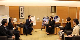 安藤美姫さんが知事を訪問されました。
